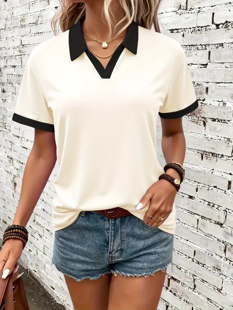 Polo Yaka Dokuma Slim Fit Beyaz T-Shirt