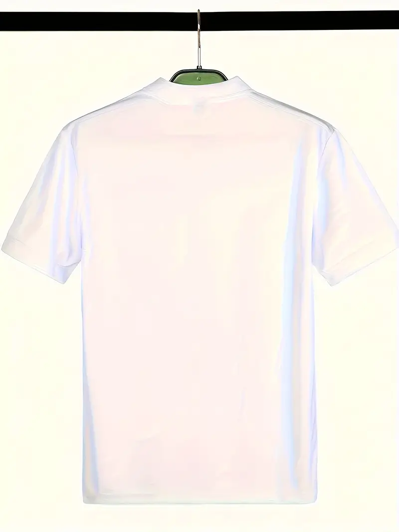 Düğme Detaylı Hafif Nefes Alabilir Yaka Gömlek Düz Renkli Günlük Spor Üstü Kısa Kollu Erkek Tişört