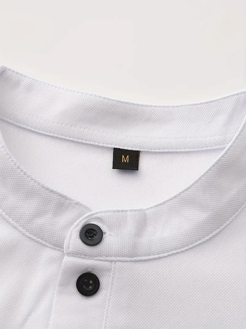Düğme Detaylı Hafif Nefes Alabilir Yaka Gömlek Düz Renkli Günlük Spor Üstü Kısa Kollu Erkek Tişört