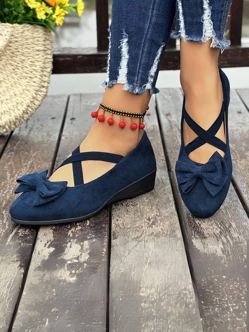 Kaymaz Taban Kurdelalı Kahverengi Kadın Bez Babet Ayakkabı