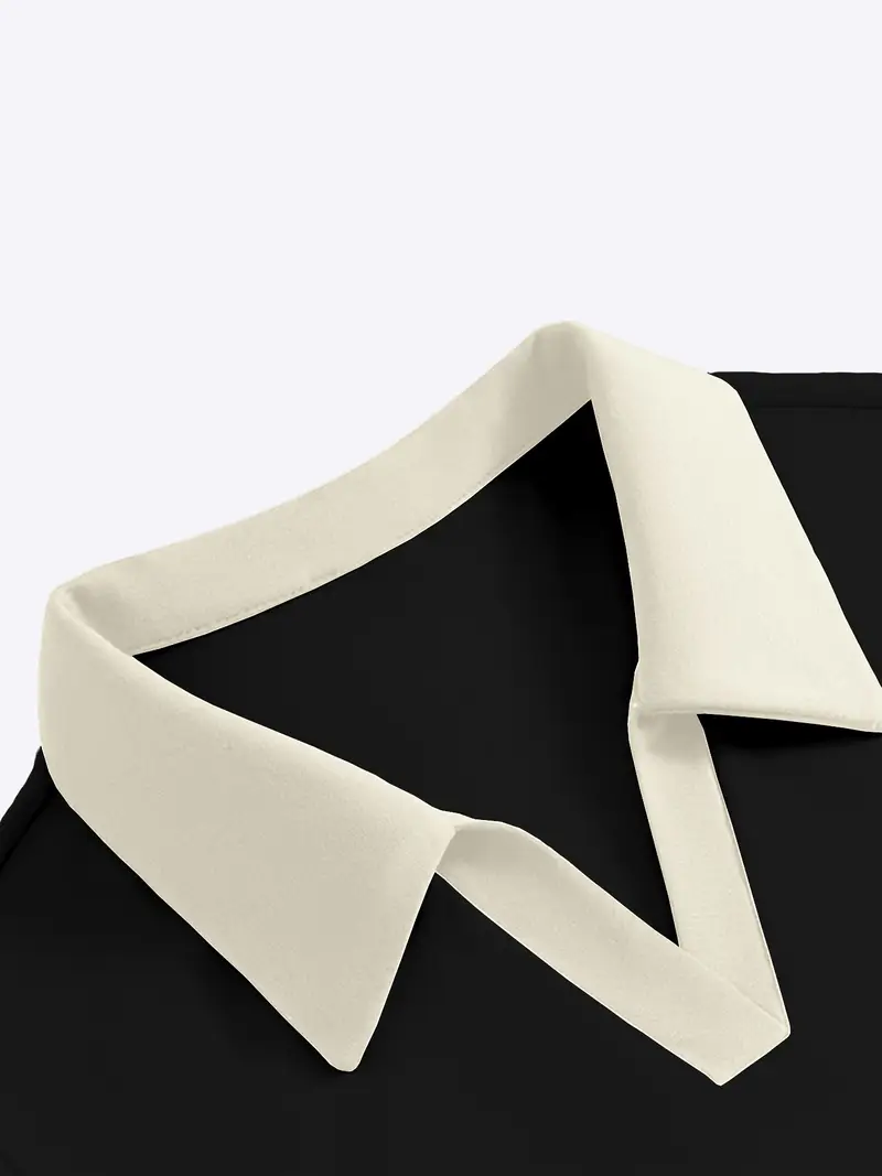 Polo Yaka Dokuma Slim Fit Siyah T-Shirt