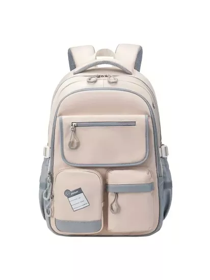 Çok Katmanlı Geniş Kapasiteli Dayanıklı ve Solmaya Karşı Ayarlanabilir Askılı Şık Tasarım Kadın Okul Çantası