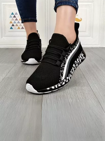 Nefes Alabilen Rahat Hafif Kaymaz Bağcıklı Baskı Tabanlı Şık Kadın Koşu Ayakkabısı