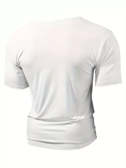 Nefes Alabilen Yuvarlak Yaka Eğlenceli Şık Yazlık Rahat Buzlu Dokulu Bol Kesim Kısa Kollu Erkek Tişört