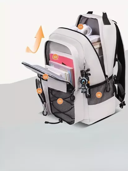 Omurga Korumalı Dayanıklı Geniş Hacimli Fermuar Detaylı Kadın Okul Çantası