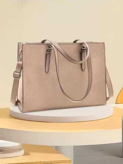 Tablet ve Laptop Bölümlü Ayarlanabilir Omuz Askısı Çoklu Bölmeli Kadın Laptop Çanta