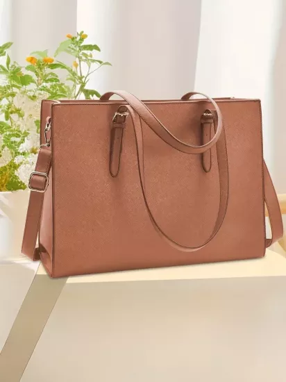 Tablet ve Laptop Bölümlü Ayarlanabilir Omuz Askısı Çoklu Bölmeli Kadın Laptop Çanta