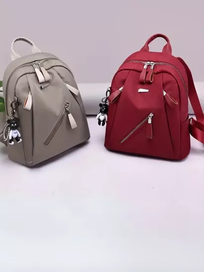 Ayarlanabilir Askılı Fermuarlı Geniş Hacimli Ön Bölme Detaylı Kadın Okul Çantası