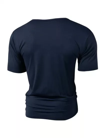 Nefes Alabilen Yuvarlak Yaka Eğlenceli Şık Yazlık Rahat Buzlu Dokulu Bol Kesim Kısa Kollu Erkek Tişört