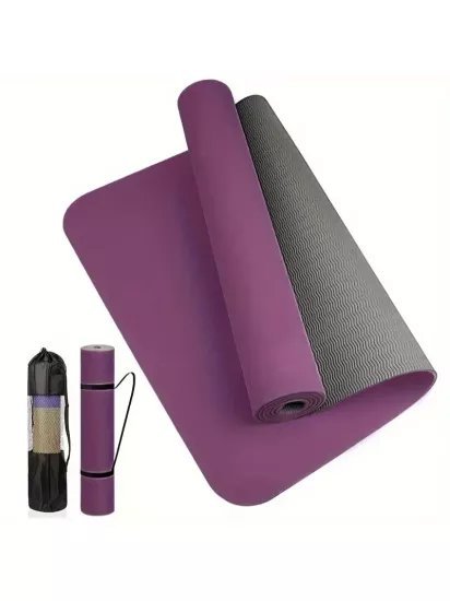 Kaymaz Dokulu Yüzeye Sahip Kayışlı Pilates Ve Fitness İçin Kalın Egzersiz Ve Egzersiz Matı