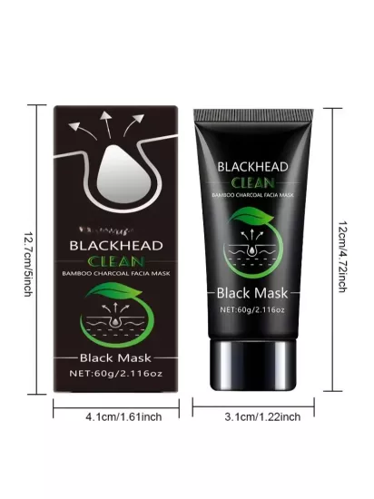 60g Bambu Kömürü Siyah Maske Güçlü Nemlendirme, Derin Temizlik ve Yağ Kontrolü Kolay Silme Yüz Bakımı Maske