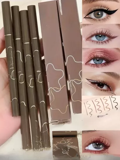 Ultra ince Sıvı eyeliner uzun süre kalıcı, suya dayanıklı ince uçlu kirpikleri yapıştırmaz hızlı kuruyan göz kalemi
