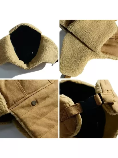 Keskin Tasarım Kulak Kapakları ve Gözlüklerle Rüzgar Geçirmez Kar Şapkası Dış Mekan Dağcılık, Bisiklet ve Motosiklet için Sıcak, Kalınlaştırılmış Polyester