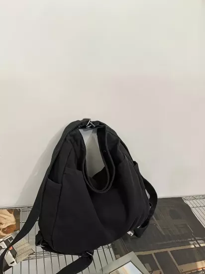 Eğlenceli Tarz Büyük Kapasiteli Ayarlanabilir Askılı Fermuarlı ve Çok Bölmeli Kadın Kanvas Çanta