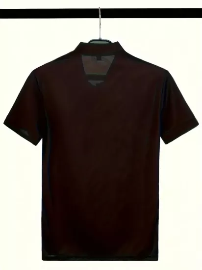 Düğme Detaylı Hafif Nefes Alabilir Yaka Gömlek Düz Renkli Günlük Spor Üstü Kısa Kollu Erkek Tişört