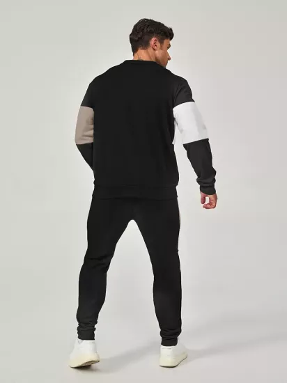 Günlük Bisiklet Yaka Sweatshirt & Jogger Takımı Renk Bloklu, Polyester Karışımı, Makinede Yıkanabilir - İlkbahar/Sonbahar için Mükemmel