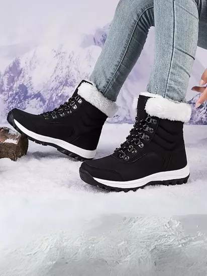 Yüksek Taban Yuvarlak Burun Kaymaz Rahat ve Şık Siyah Kadın Bot