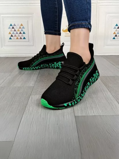 Nefes Alabilen Rahat Hafif Kaymaz Bağcıklı Baskı Tabanlı Şık Kadın Koşu Ayakkabısı